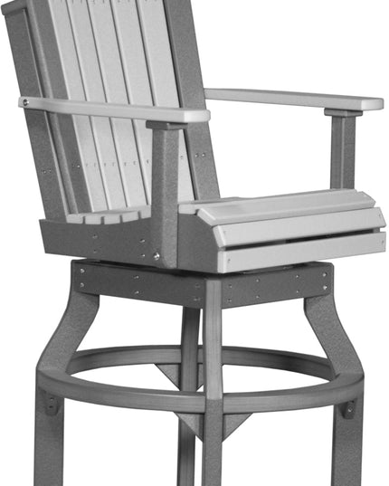 LuxCraft Poly Adirondack Swivel Chair (Bar Height) Dove Gray & Slate