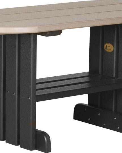 LuxCraft Poly Coffee Table (Weatherwood & Black)