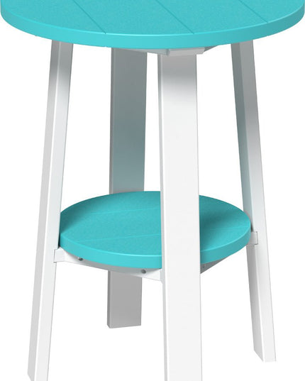 LuxCraft Poly Deluxe End Table (Aruba Blue & White) 28 Inch