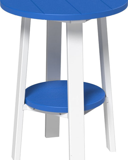 LuxCraft Poly Deluxe End Table (Blue & White) 28 Inch