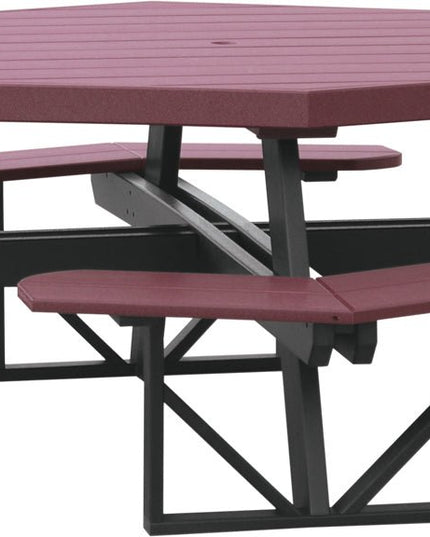 LuxCraft Poly Octagon Picnic Table (Cherrywood & Black)