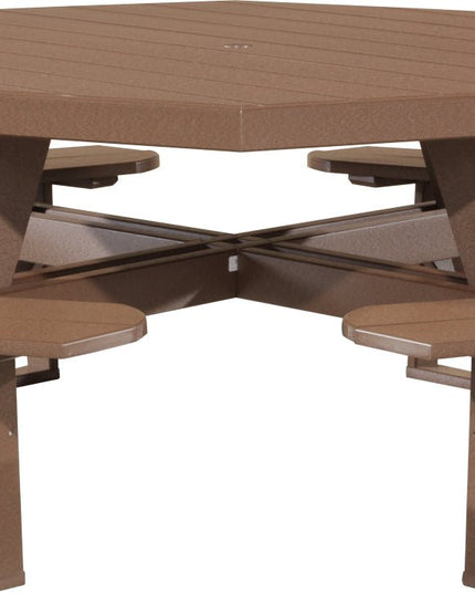 LuxCraft Poly Octagon Picnic Table (Chestnut Brown)