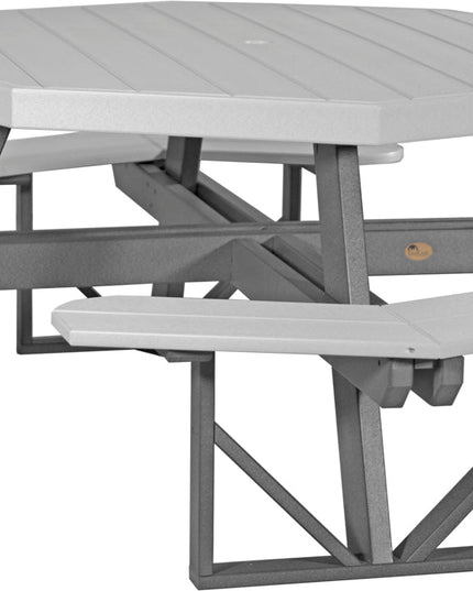 LuxCraft Poly Octagon Picnic Table (Dove Gray & Slate)