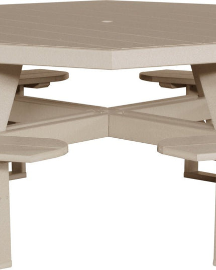 LuxCraft Poly Octagon Picnic Table (Weatherwood)