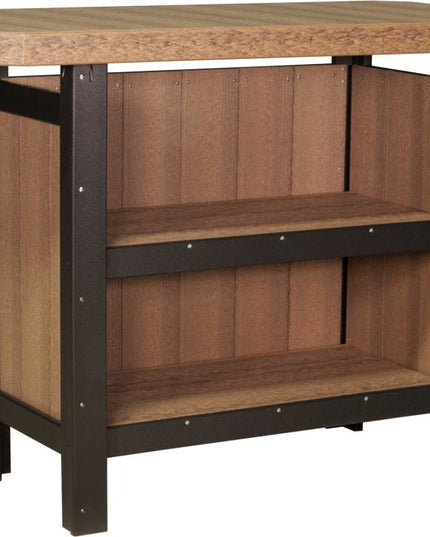 LuxCraft Poly Serving Bar (Antique Mahogany & Black)