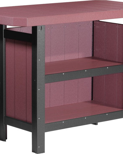 LuxCraft Poly Serving Bar (Cherrywood & Black)
