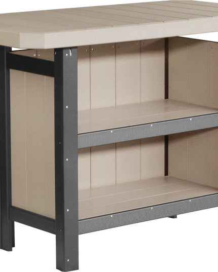 LuxCraft Poly Serving Bar (Weatherwood & Black)