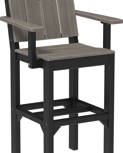 LuxCraft Urban Arm Chair (Bar Height) Coastal Gray & Black