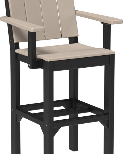 LuxCraft Urban Arm Chair (Bar Height) Weatherwood & Black