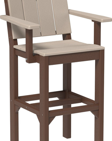 LuxCraft Urban Arm Chair (Bar Height) Weatherwood & Chestnut Brown