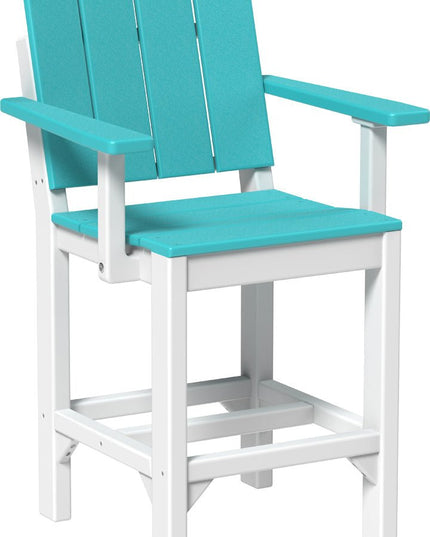 LuxCraft Urban Arm Chair (Counter Height) Aruba Blue & White