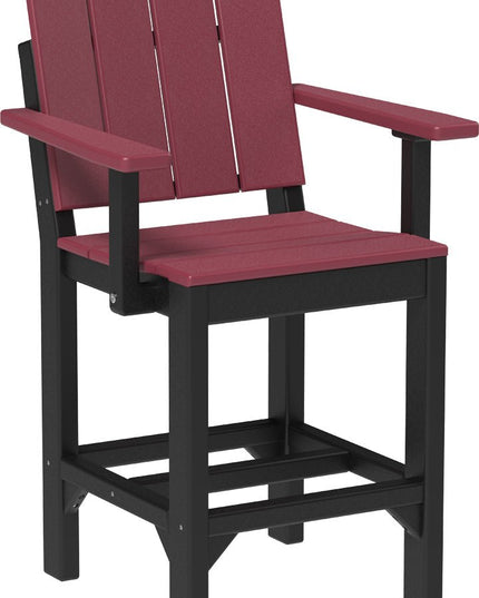 LuxCraft Urban Arm Chair (Counter Height) Cherrywood & Black