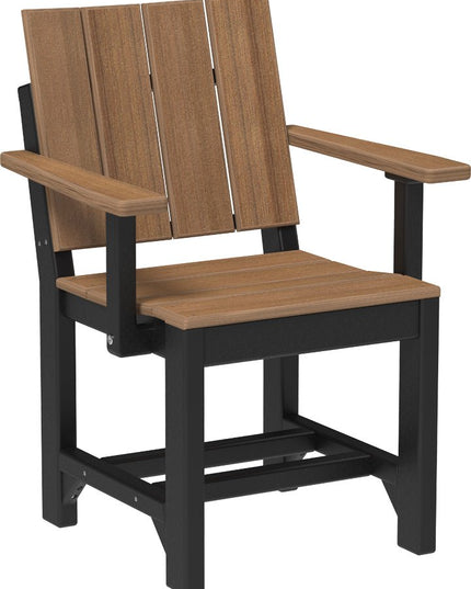 LuxCraft Urban Arm Chair (Dining Height) Antique Mahogany & Black