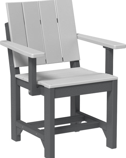 LuxCraft Urban Arm Chair (Dining Height) Dove Gray & Slate