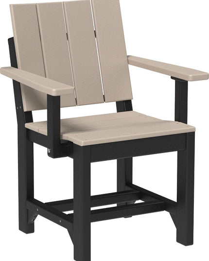 LuxCraft Urban Arm Chair (Dining Height) Weatherwood & Black