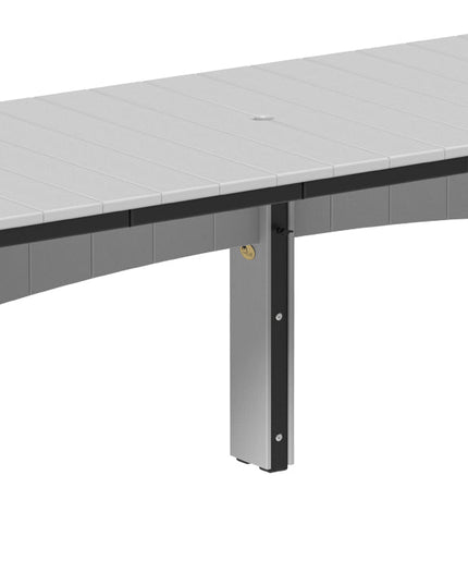 LuxCraft Urban Dining Table Dining Height 3' x 10' Rectangular Dove Gray & Black....