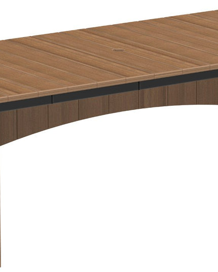 LuxCraft Urban Dining Table Dining Height 3' x 8' Rectangular Antique Mahogany & Black....