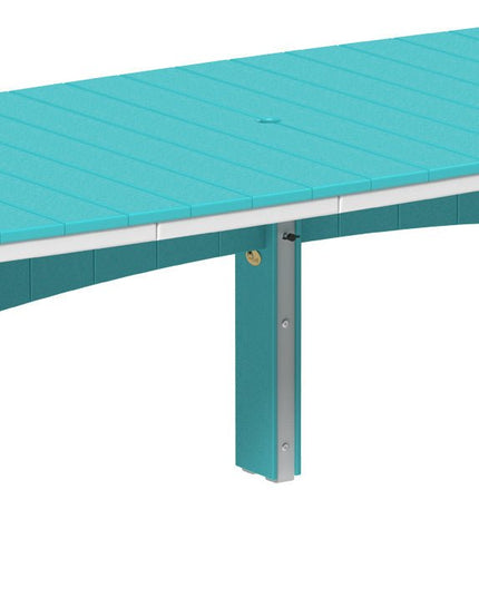 LuxCraft Urban Dining Table Dining Height 4' x 10' Oval Aruba Blue & White