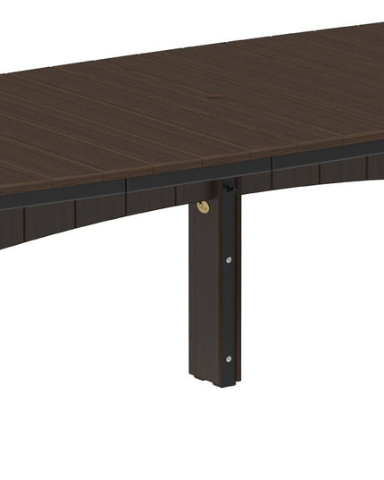LuxCraft Urban Dining Table Dining Height 4' x 10' Oval Brazilian Walnut & Black