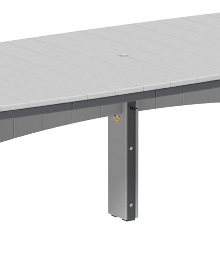 LuxCraft Urban Dining Table Dining Height 4' x 10' Oval Dove Gray & Slate
