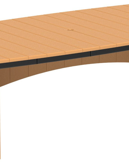 LuxCraft Urban Dining Table Dining Height 4' x 8' Oval Cedar & Black