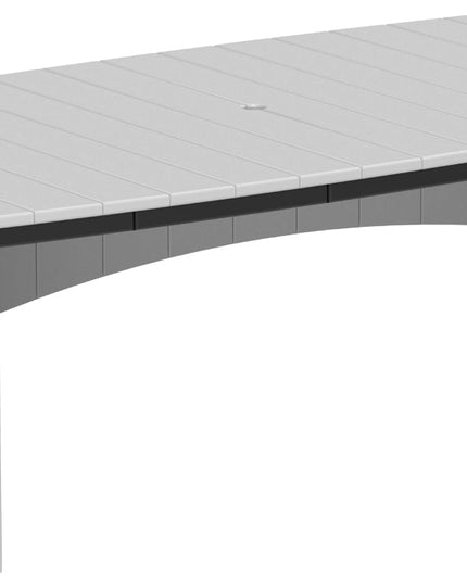 LuxCraft Urban Dining Table Dining Height 4' x 8' Oval Dove Gray & Black