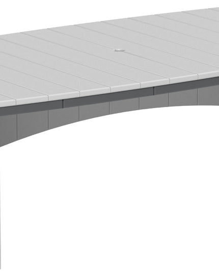 LuxCraft Urban Dining Table Dining Height 4' x 8' Oval Dove Gray & Slate