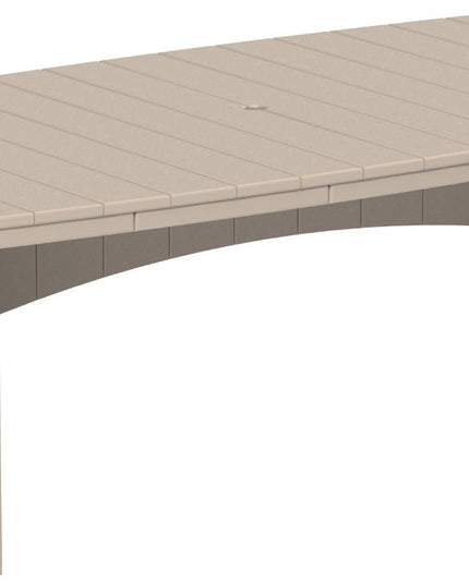 LuxCraft Urban Dining Table Dining Height 4' x 8' Oval Weatherwood