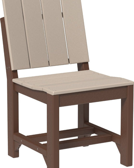 LuxCraft Urban Side Chair (Dining Height) Weatherwood & Chestnut Brown