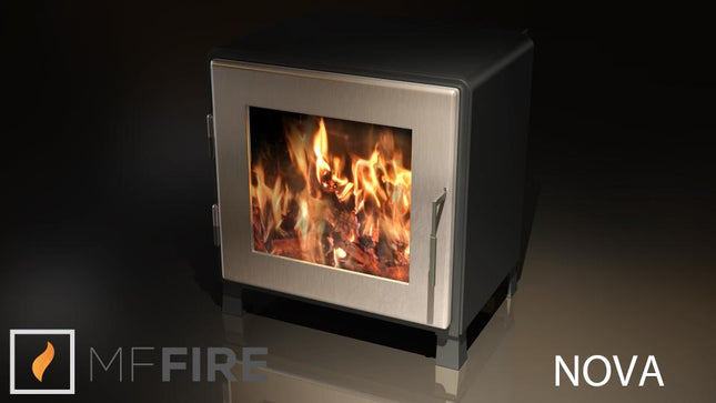 MF Fire Nova 1 Wood Stove – 1.7 cu ft Firebox, 50,000 BTU, 79% Efficiency (Satin Black Door)