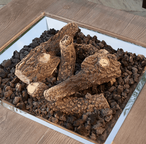 Realistic Ceramic Log Set with Lava Rock for Fire Pits