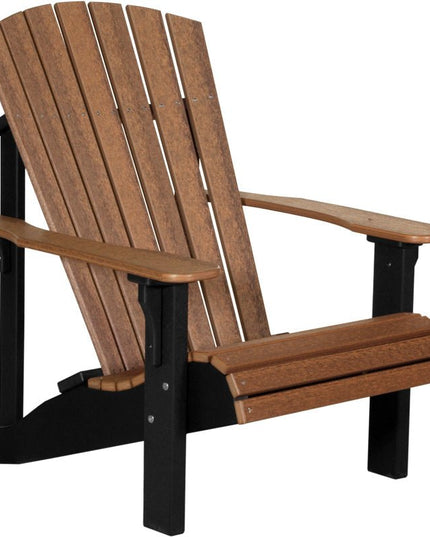LuxCraft Poly Deluxe Adirondack Chair Antique Mahogany & Black