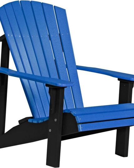 LuxCraft Poly Deluxe Adirondack Chair Blue & Black