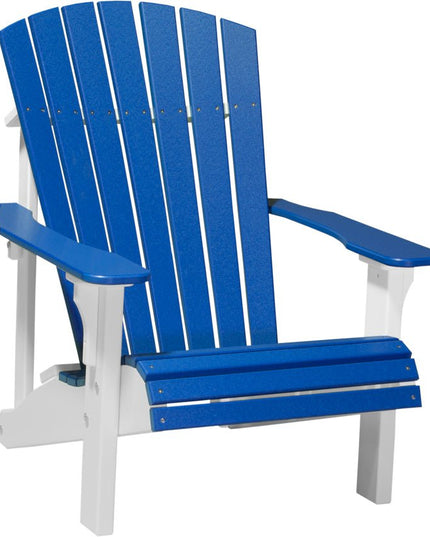 LuxCraft Poly Deluxe Adirondack Chair Blue & White