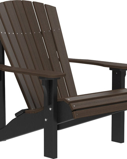 LuxCraft Poly Deluxe Adirondack Chair Brazxilian Walnut & Black