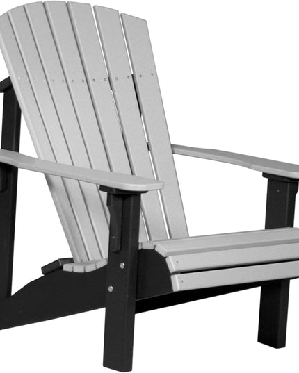 LuxCraft Poly Deluxe Adirondack Chair Dove Gray & Black