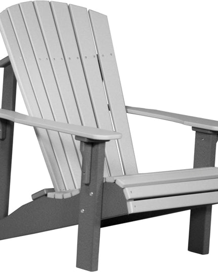 LuxCraft Poly Deluxe Adirondack Chair Dove Gray & Slate