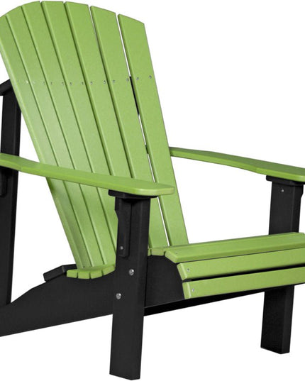 LuxCraft Poly Deluxe Adirondack Chair Lime Green & Black