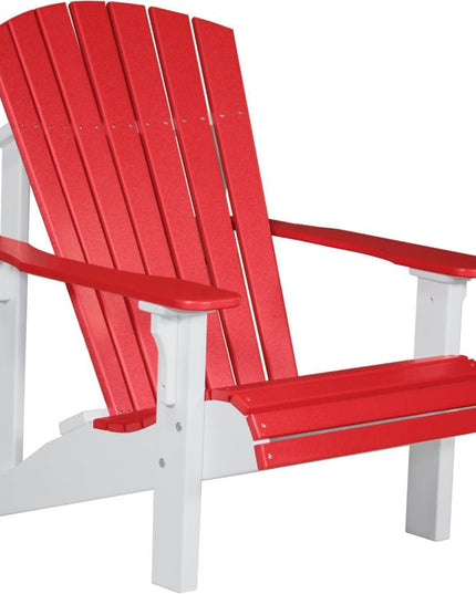 LuxCraft Poly Deluxe Adirondack Chair Red & White
