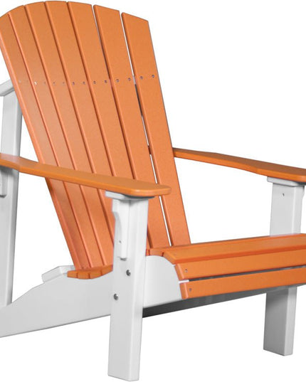 LuxCraft Poly Deluxe Adirondack Chair Tangerine & White