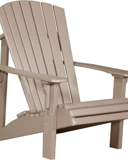 LuxCraft Poly Deluxe Adirondack Chair Weatherwood