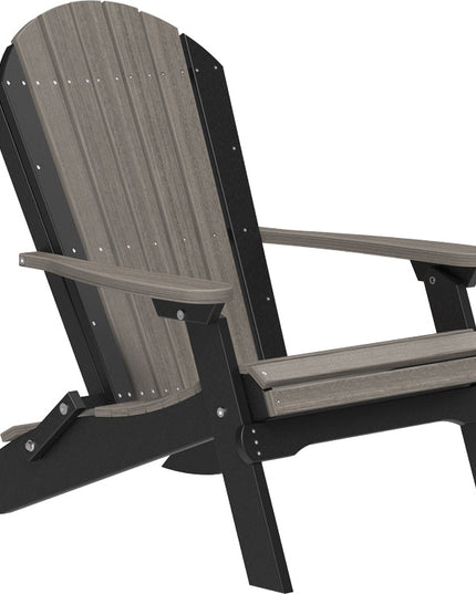 LuxCraft Folding Adirondack Chair Coastal Gray & Black