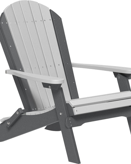 LuxCraft Folding Adirondack Chair Dove Gray & Slate
