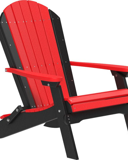 LuxCraft Folding Adirondack Chair Red & Black