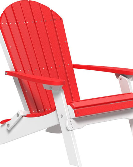 LuxCraft Folding Adirondack Chair Red & White