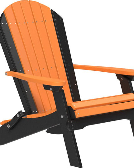 LuxCraft Folding Adirondack Chair Tangerine & Black