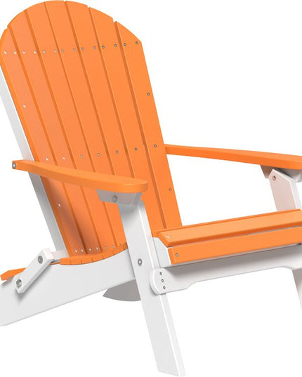 LuxCraft Folding Adirondack Chair Tangerine & White