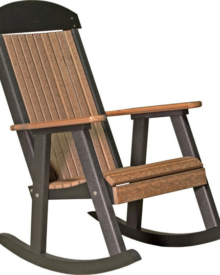LuxCraft Porch Rocker Antique Mahogany & Black