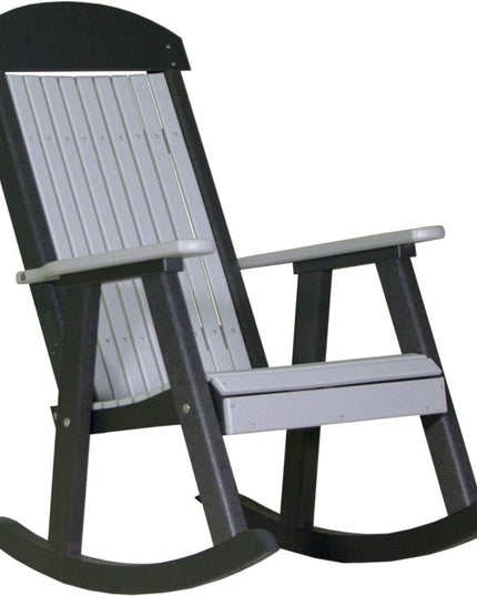 LuxCraft Porch Rocker Dove Gray & Black