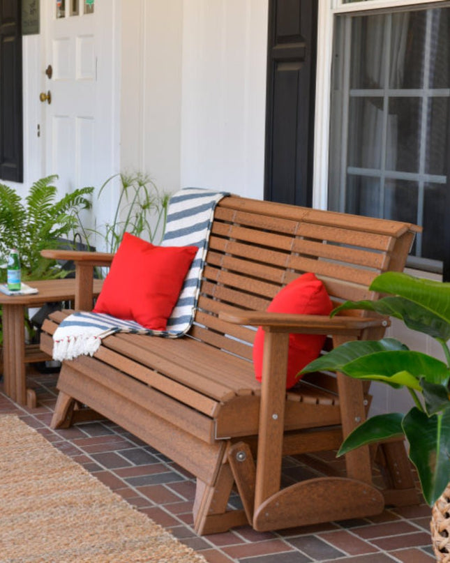 LuxCraft plain gliders chestnut brown with LuxCraft coffee table